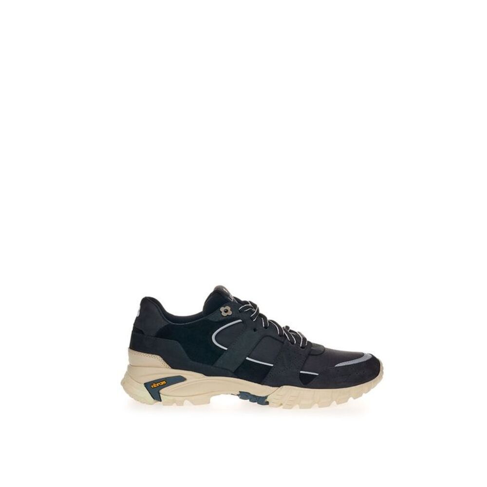 Lardini Black Suede Leather Athletic Men's Sneakers